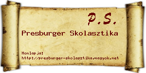 Presburger Skolasztika névjegykártya